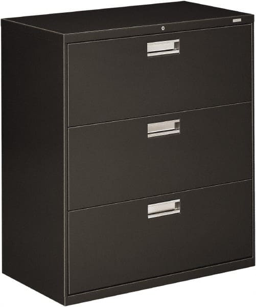 Horizontal File Cabinet: 3 Drawers, Steel, Charcoal MPN:HON683LS