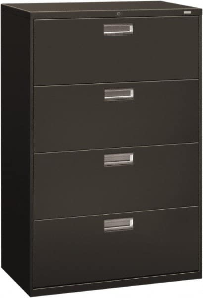 Horizontal File Cabinet: 4 Drawers, Steel, Charcoal MPN:HON684LS