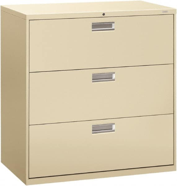 Horizontal File Cabinet: 3 Drawers, Steel, Putty MPN:HON693LL