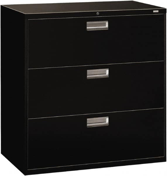 Horizontal File Cabinet: 3 Drawers, Steel, Black MPN:HON693LP