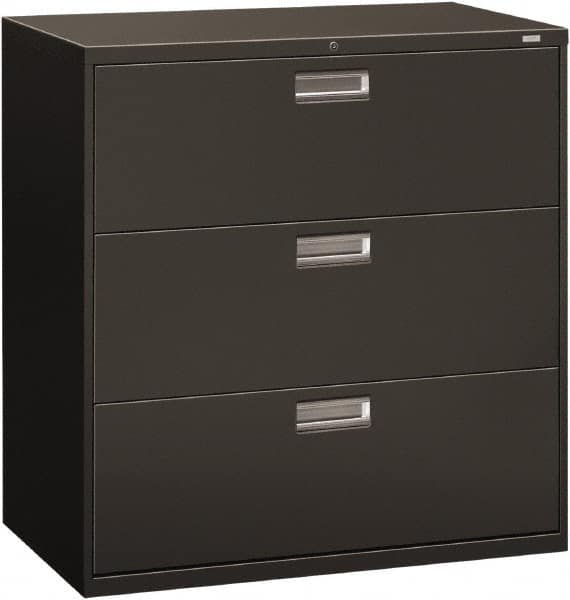 Horizontal File Cabinet: 3 Drawers, Steel, Charcoal MPN:HON693LS