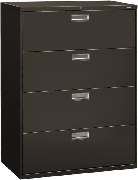 Horizontal File Cabinet: 4 Drawers, Steel, Charcoal MPN:HON694LS