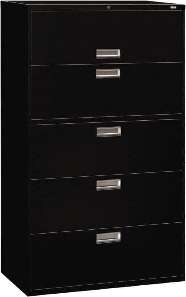 Horizontal File Cabinet: 5 Drawers, Steel, Black MPN:HON695LP