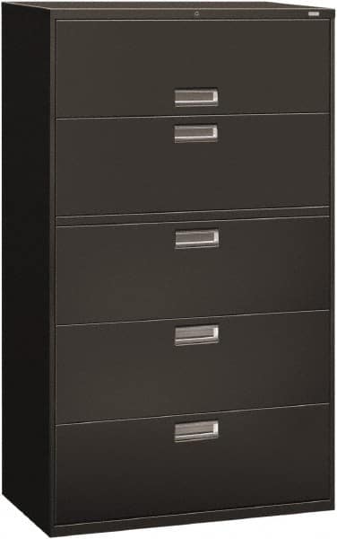 Horizontal File Cabinet: 5 Drawers, Steel, Charcoal MPN:HON695LS