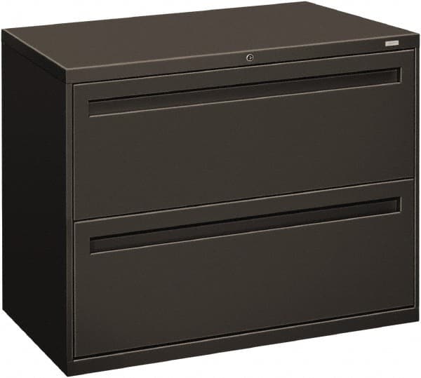 Horizontal File Cabinet: 2 Drawers, Steel, Charcoal MPN:HON782LS