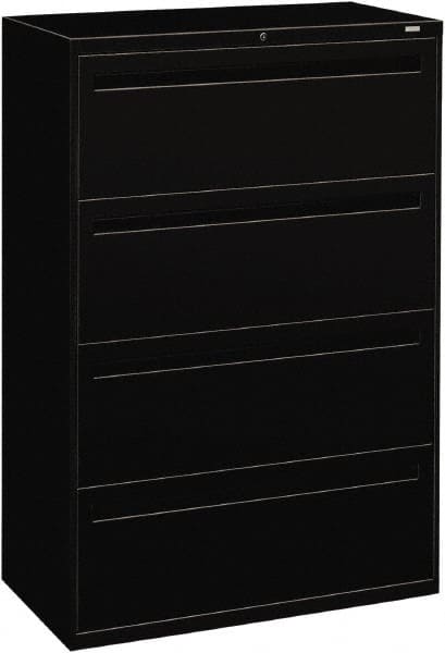 Horizontal File Cabinet: 4 Drawers, Steel, Black MPN:HON784LP