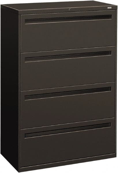 Horizontal File Cabinet: 4 Drawers, Steel, Charcoal MPN:HON784LS