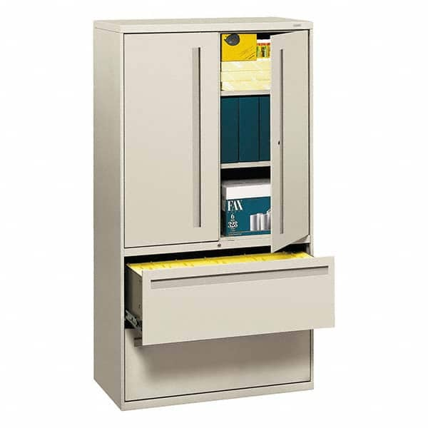 Lateral Vertical File Cabinet: 2 Drawers, Steel, Light Gray MPN:HON785LSQ