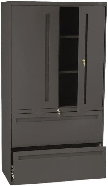 Horizontal File Cabinet: 2 Drawers, Steel, Charcoal MPN:HON785LSS