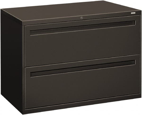 Horizontal File Cabinet: 2 Drawers, Steel, Charcoal MPN:HON792LS