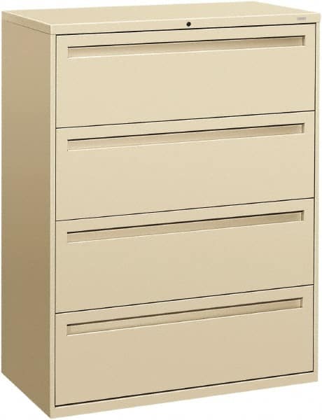 Horizontal File Cabinet: 4 Drawers, Steel, Putty MPN:HON794LL