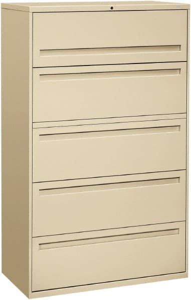 Horizontal File Cabinet: 5 Drawers, Steel, Putty MPN:HON795LL