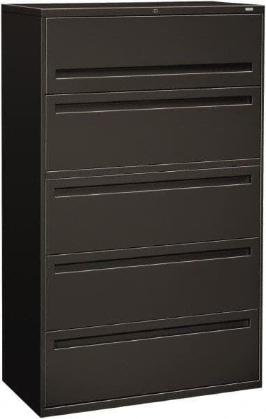 Horizontal File Cabinet: 5 Drawers, Steel, Charcoal MPN:HON795LS