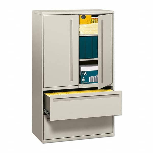 Lateral Vertical File Cabinet: 2 Drawers, Steel, Light Gray MPN:HON795LSQ