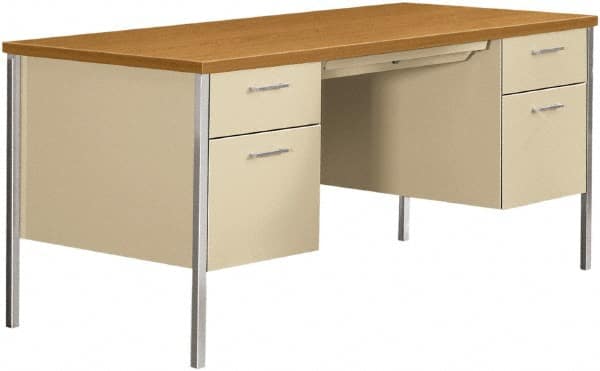 Desk: Woodgrain Laminate & Metal, Harvest MPN:HON34962CL