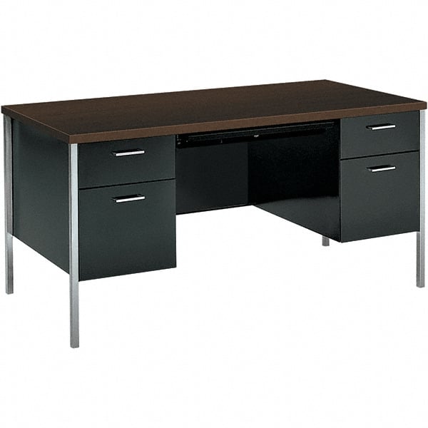 Desk: Woodgrain Laminate, Mocha & Black MPN:HON34962MOP