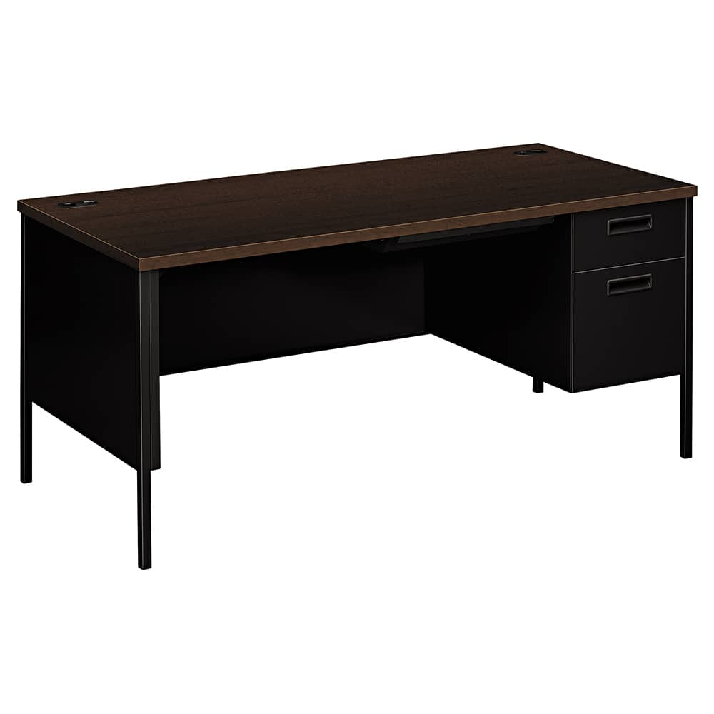 METRO CLASSIC RIGHT PEDESTAL DESK, 66W X 30D X 29.5H, MOCHA/BLACK MPN:HONP3265RMOP