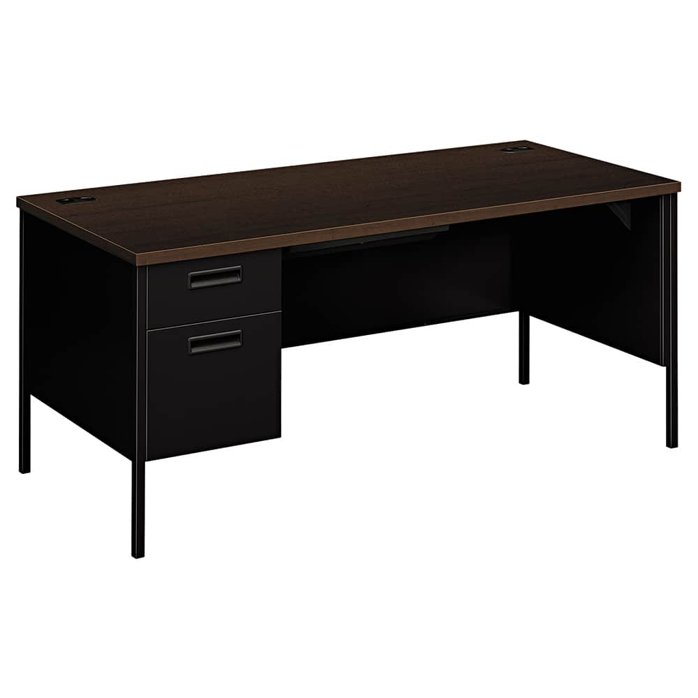 METRO CLASSIC LEFT PEDESTAL DESK, 66W X 30D X 29.5H, MOCHA/BLACK MPN:HONP3266LMOP