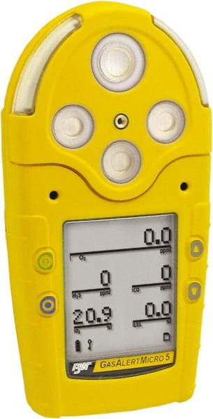 Multi-Gas Detector: Audible, Vibration & Visual Signal, LCD, Yellow MPN:M5IRXWBHRPDYN00