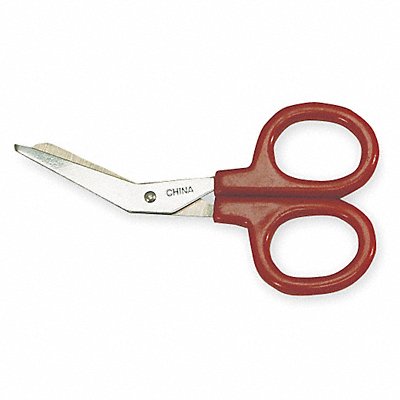 Scissors 4 in L Red Handle Angled Metal MPN:752577