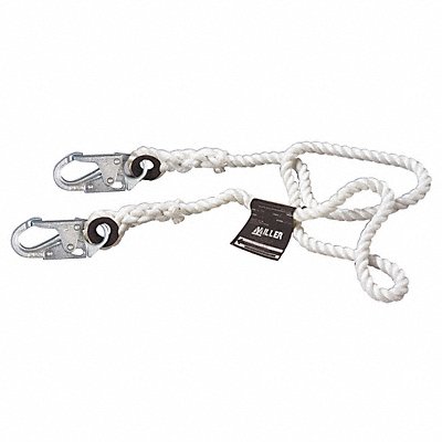 Positioning Lanyard White Fixed MPN:201RS-8-Z7/5FT