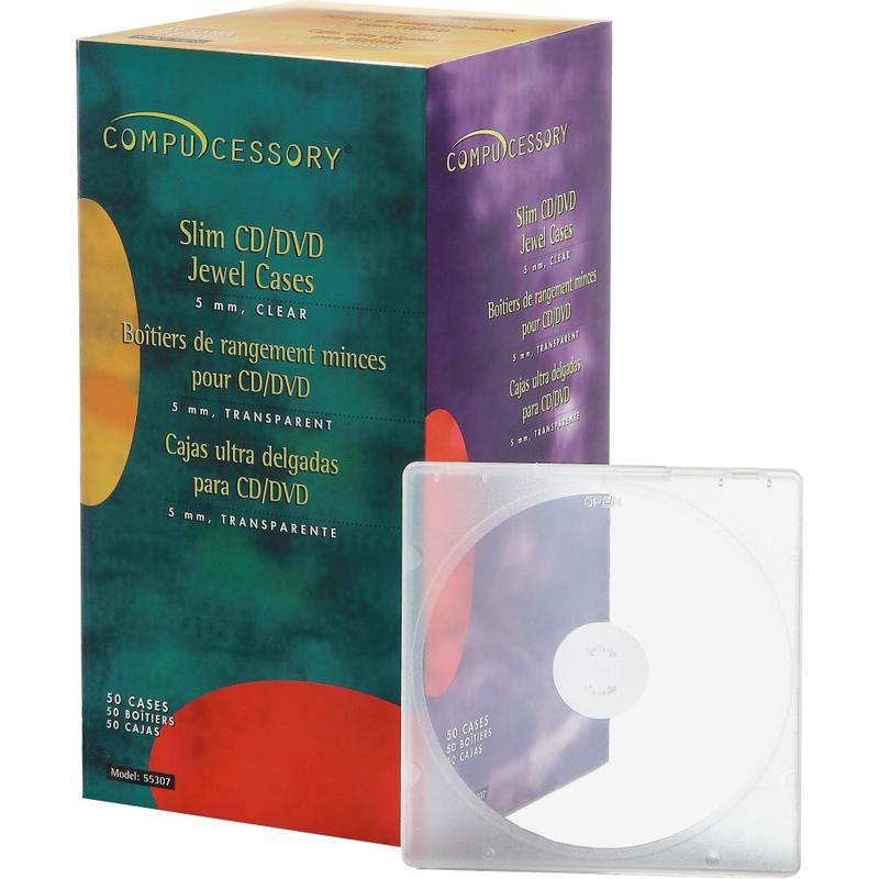 Compucessory Slim Disc Case - Polypropylene - Clear, Translucent (Min Order Qty 4) MPN:55307