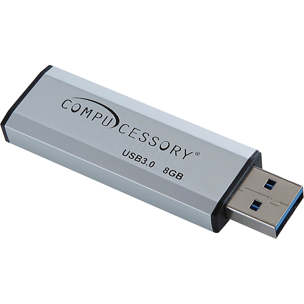 Compucessory 8GB USB 3.0 Flash Drive - 8 GB - USB 3.0 - Silver (Min Order Qty 5) MPN:26468