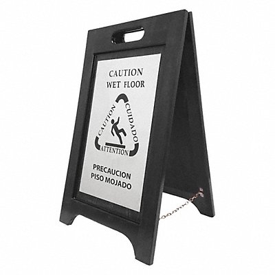 Wet Floor Sign WoodBlack/Nickel Plate MPN:BLWF-NI