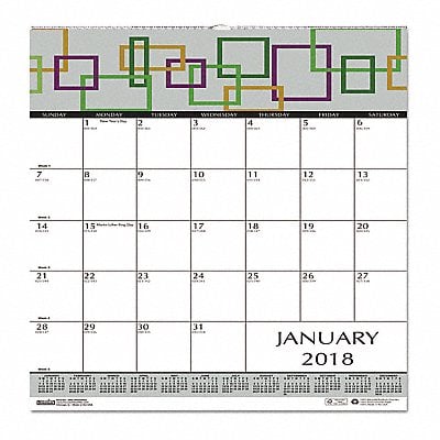 Monthly Calendar 12 x 12 Sheet Various MPN:3491