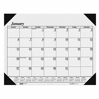 Dated Monthly Desk Calendar 18-1/2x13 In MPN:HOD0124