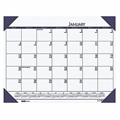 Monthly Desk Pad Calendar 22x17 In Blue MPN:HOD12440