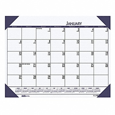 Desk Calendar 18-1/2x13 In Ocean Blue MPN:HOD124640