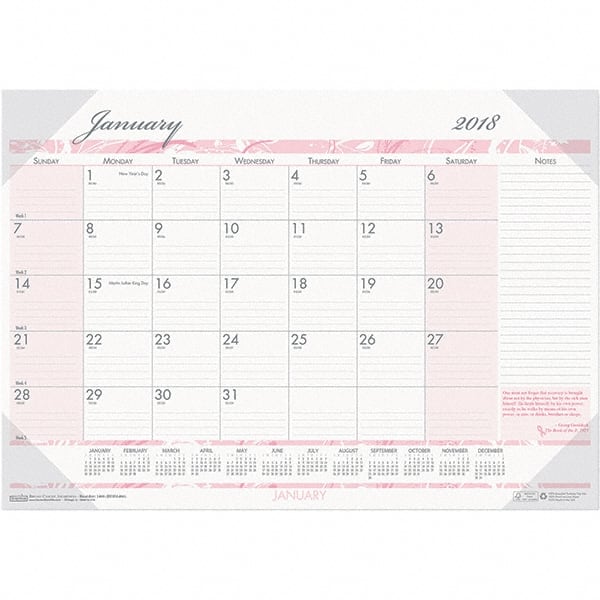 Desk Pad Calendar: 12 Sheets MPN:HOD1466