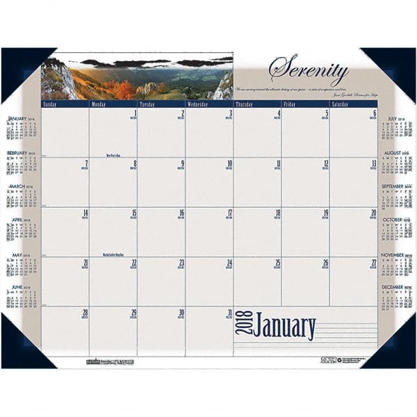 Desk Pad Calendar: 12 Sheets MPN:HOD175