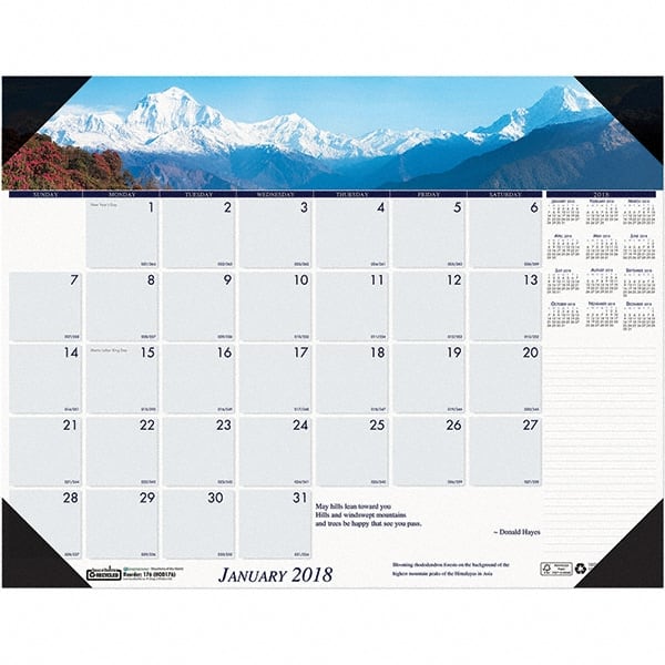 Desk Pad Calendar: 12 Sheets MPN:HOD176