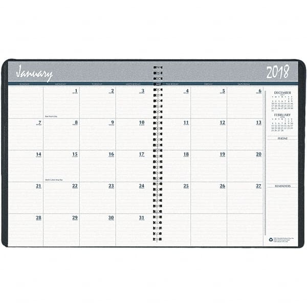 Recycled Ruled Monthly Planner: 24 Sheets, Blue Paper MPN:HOD26207