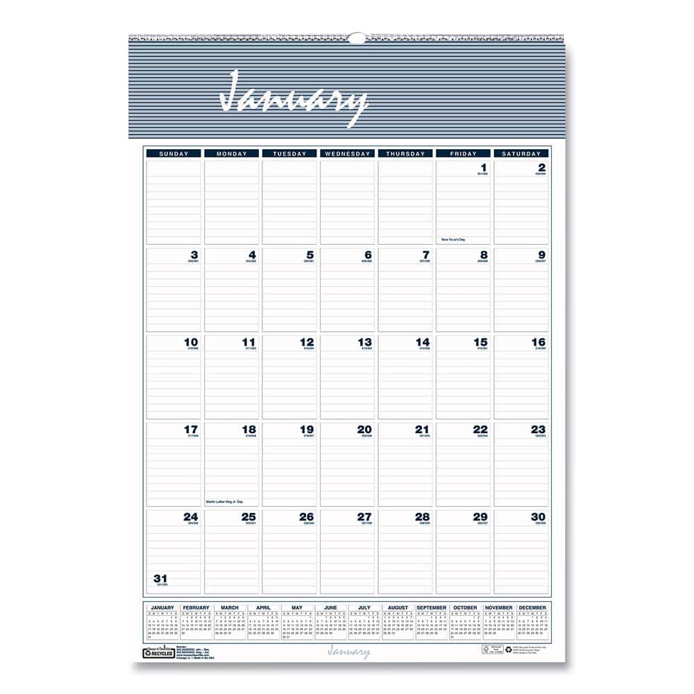 Wall Calendar: 13 Sheets, Planner Ruled MPN:HOD332