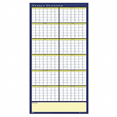 Yearly Wall Planner Reversible 60x26 In. MPN:HOD3974