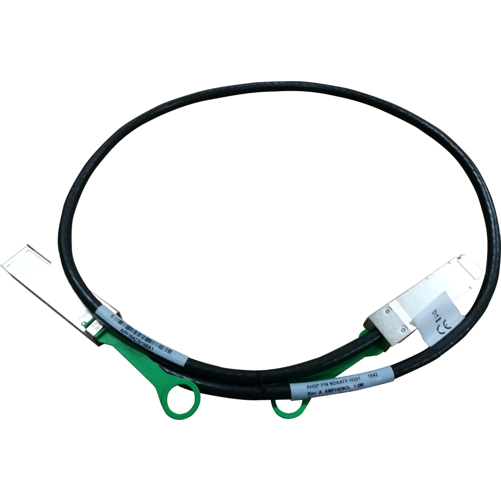 HPE X240 100G QSFP28 to QSFP28 1m Direct Attach Copper Cable - 3.28 ft Fiber Optic Network Cable for Network Device, Switch - First End: 1 x QSFP28 Network - Male - Second End: 1 x QSFP28 Network - Male - 100 Gbit/s - Black - 1 MPN:JL271A