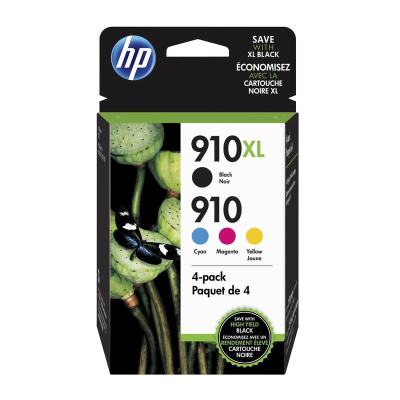 HP 910XL Black/910 Cyan; Magenta; Yellow High-Yield Ink Cartridges, Pack Of 4, 3JB41AN MPN:3JB41AN