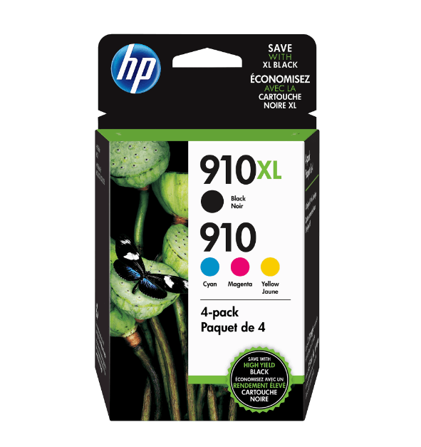 HP 910 Yellow Ink Cartridge, 3YL60AN (Min Order Qty 4) MPN:3YL60AN