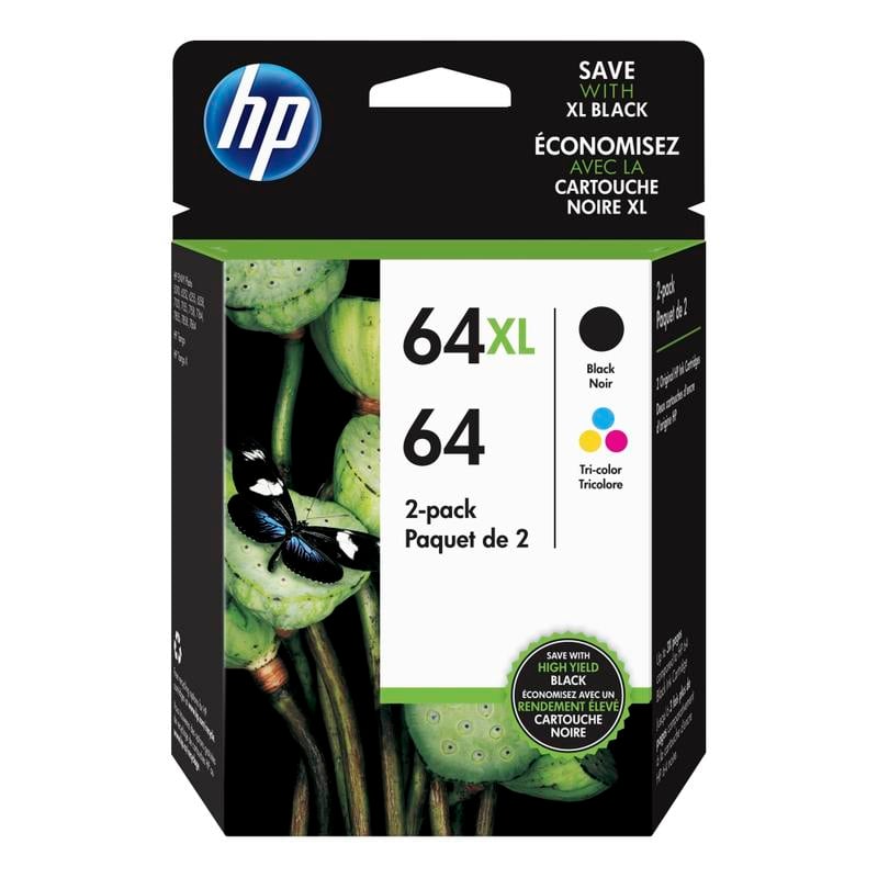 HP 64XL Black/64 Tri-Color High-Yield Ink Cartridges, Pack Of 2, 3YP23AN MPN:3YP23AN#140