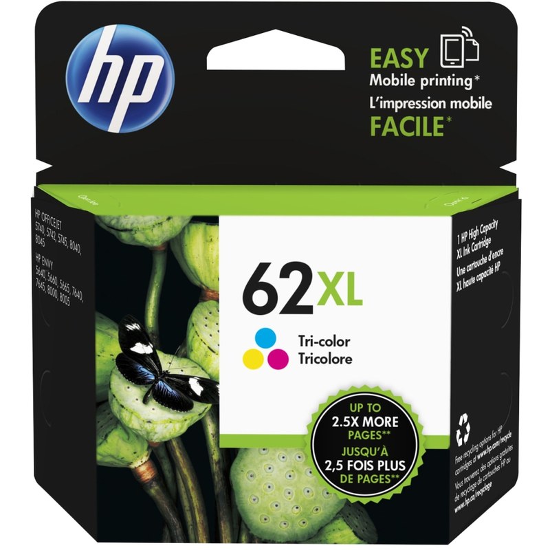 HP 62XL Tri-Color High-Yield Ink Cartridge, C2P07AN MPN:C2P07AN