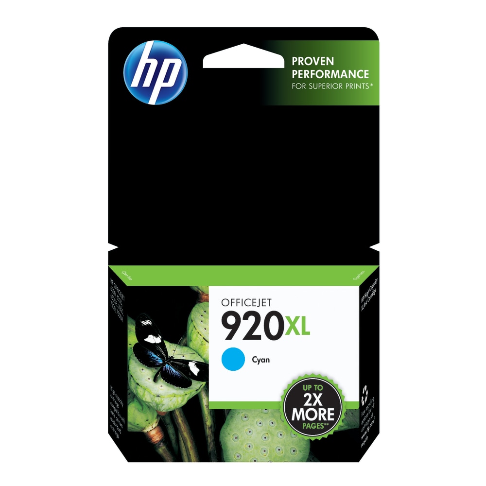 HP 920XL Cyan High-Yield Ink Cartridge, CD972AN (Min Order Qty 3) MPN:CD972AN