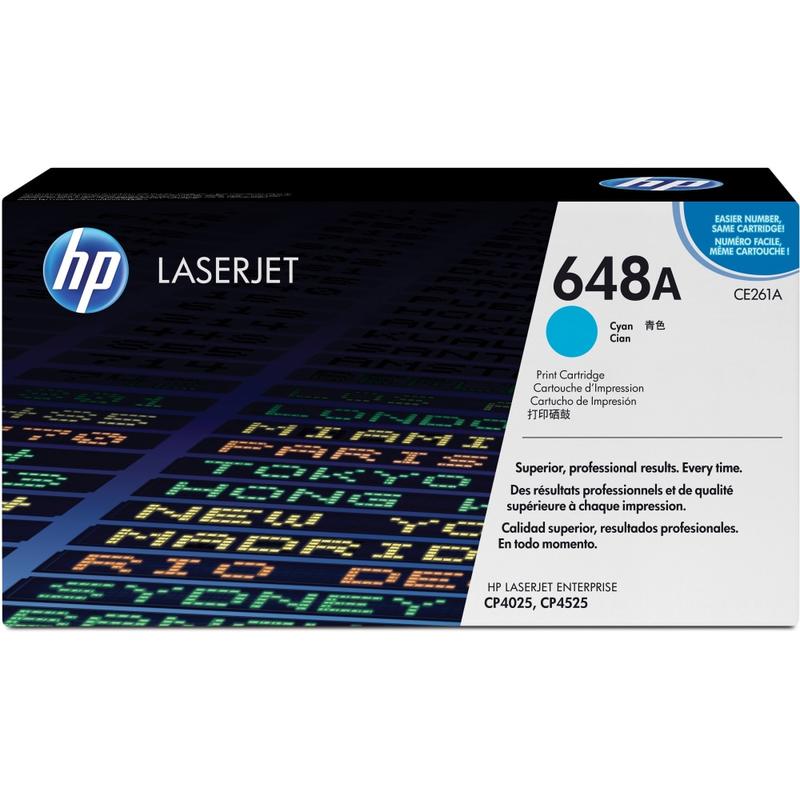 HP 648A Cyan Toner Cartridge, CE261A MPN:CE261A