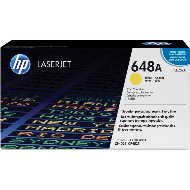 HP 648A Yellow Toner Cartridge, CE262A MPN:CE262A