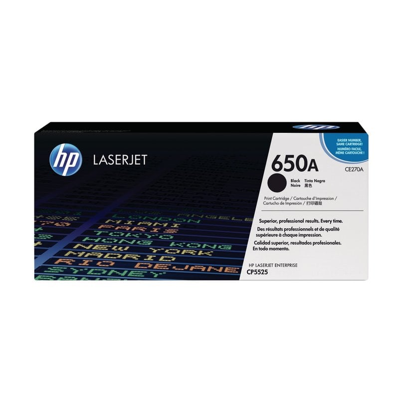 HP 650A Black Toner Cartridge, CE270A MPN:CE270A