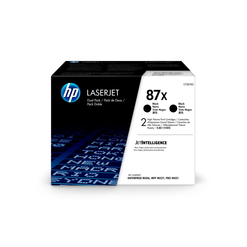 HP 87X Black High Yield Toner Cartridges, Pack Of 2, CF287XD MPN:CF287XD