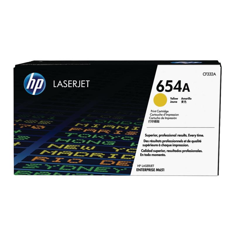 HP 654A Yellow Toner Cartridge, CF332A MPN:CF332A