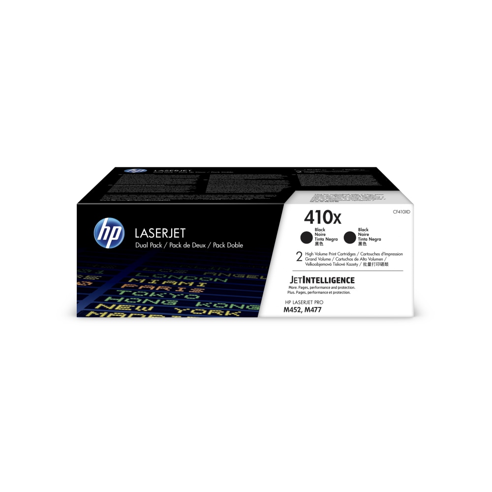 HP 410X Black High Yield Toner Cartridges, Pack Of 2, CF410XD MPN:CF410XD